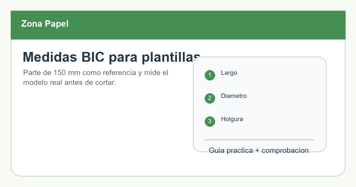 Bolígrafo BIC Cristal con regla y medidas útiles para plantillas.